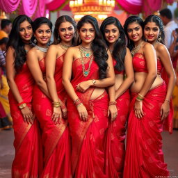 A stunning group of beautiful women with captivating faces, each showcasing their unique charm