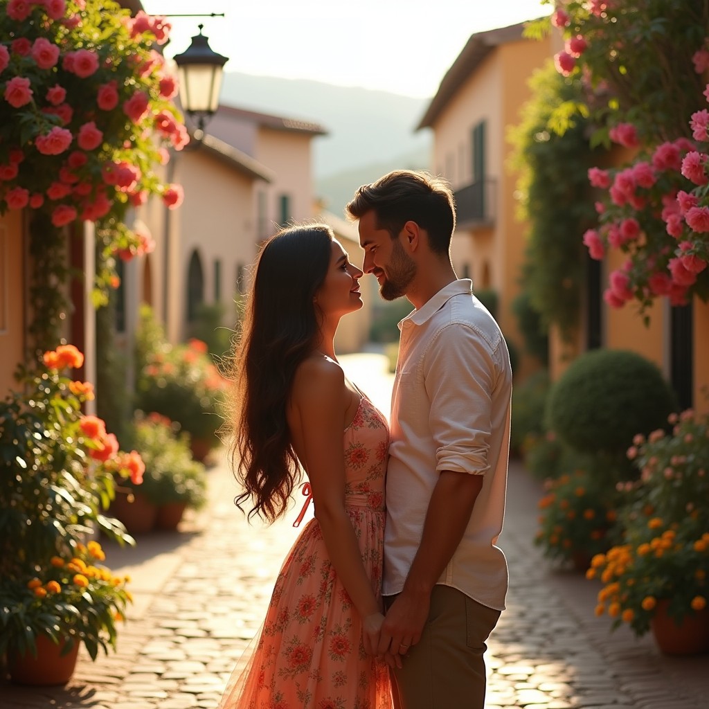 A romantic scene inspired by 'The Spanish Love Deception'
