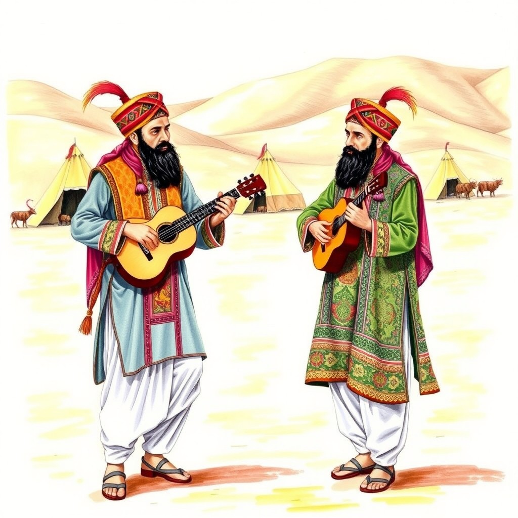 Vibrant Baloch Heritage | Traditional Attire Drawing