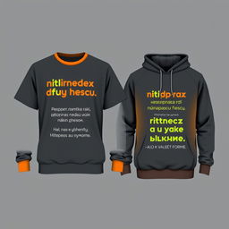 A layout for administrator fitness club apparel consisting of an oversized t-shirt and oversized sweatshirt