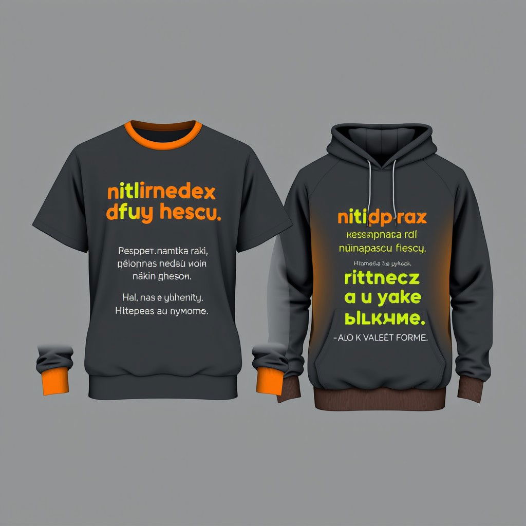 A layout for administrator fitness club apparel consisting of an oversized t-shirt and oversized sweatshirt