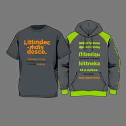 A layout for administrator fitness club apparel consisting of an oversized t-shirt and oversized sweatshirt