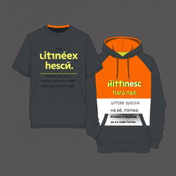 A layout for administrator fitness club apparel consisting of an oversized t-shirt and oversized sweatshirt