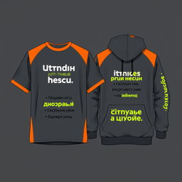 A layout for administrator fitness club apparel consisting of an oversized t-shirt and oversized sweatshirt