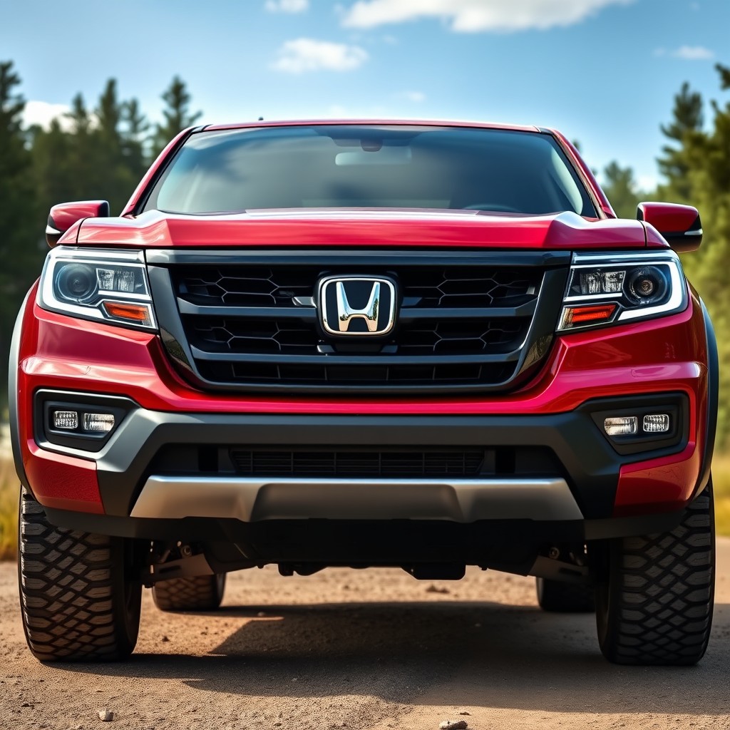A stunning Honda light pickup truck viewed from the front