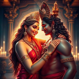 A stunning divine apsara with radiant, glowing skin, adorned with intricate jewellery around her neck and delicate payals