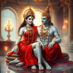 A beautiful divine apsara with glowing milk skin, adorned with exquisite jewelry around her neck and delicate payal (anklets) on her feet