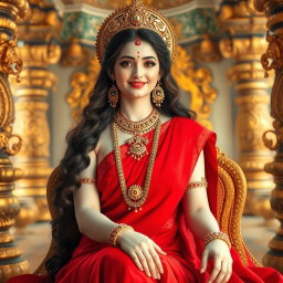 A divine goddess with beautifully glowing milk-like skin, adorned with exquisite jewelry around her neck and delicate payal on her feet