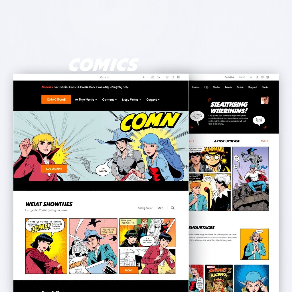 Sleek & Modern Comic Website Design