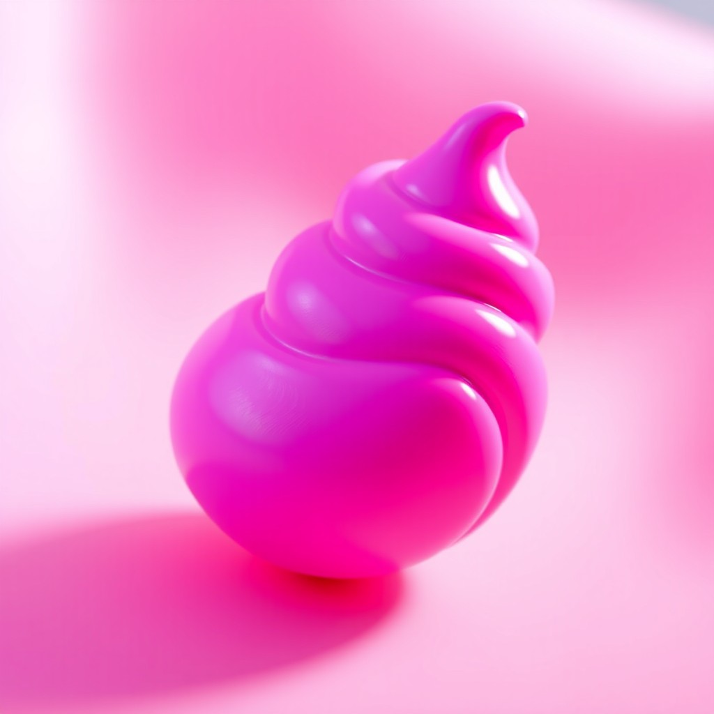 A vibrant and artistic representation of a bright pink object, showcasing a unique and playful design