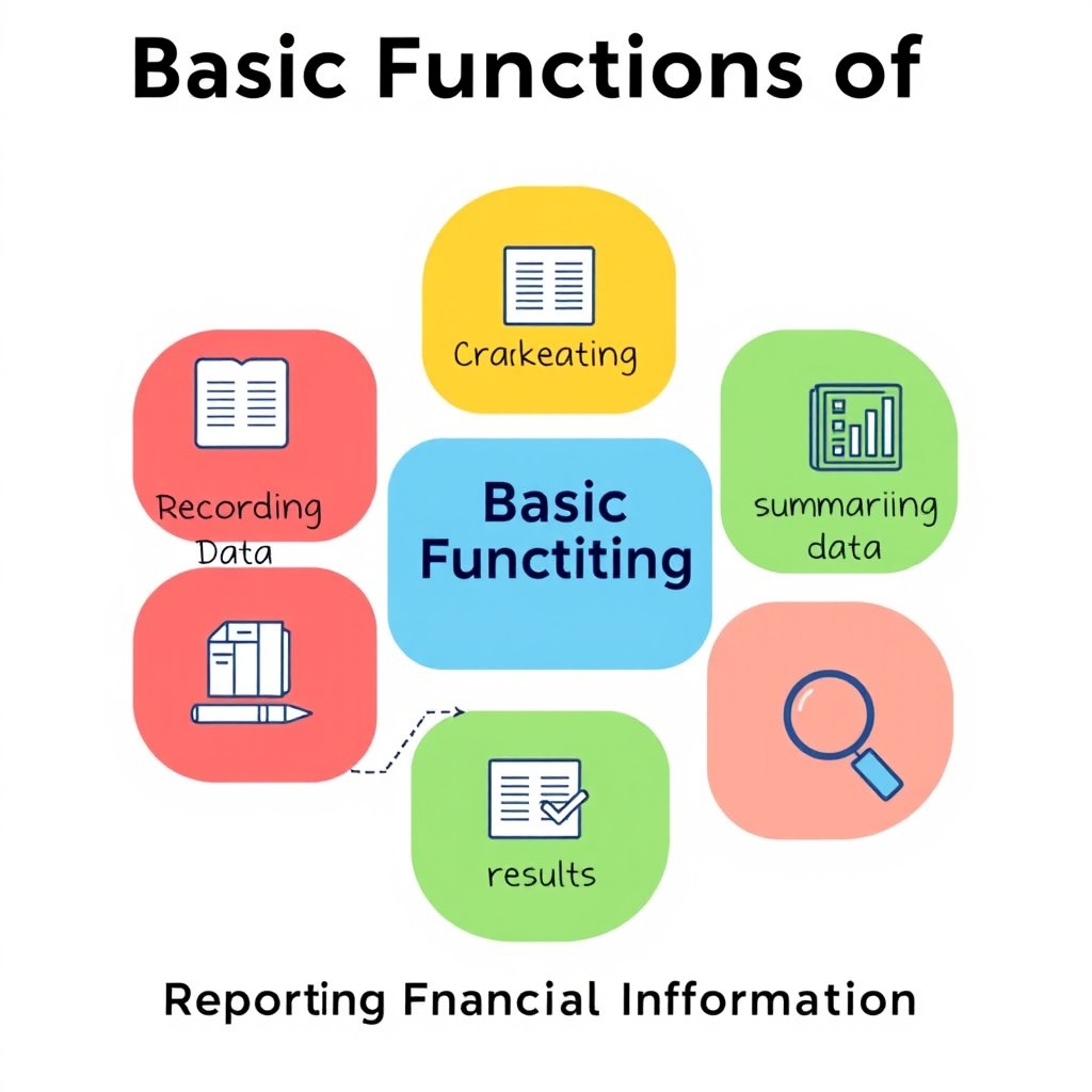 An illustrative diagram showcasing the basic functions of accounting