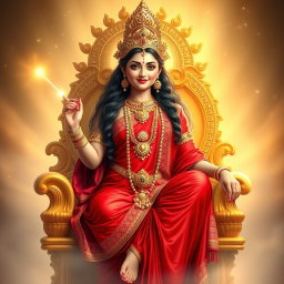 A stunning Hindu apsara with shining skin, radiating a beautiful divine glow