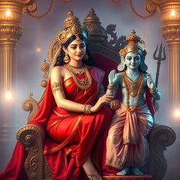 A captivating Hindu apsara with shining skin, exuding a beautiful divine glow