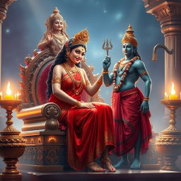 A mesmerizing Hindu apsara with shining skin, glowing with a beautiful divine light