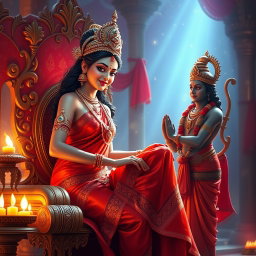 A mesmerizing Hindu apsara with shining skin, glowing with a beautiful divine light