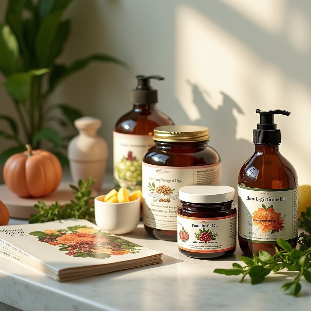 A visually appealing arrangement of organ supplements specifically formulated for women's hormonal health