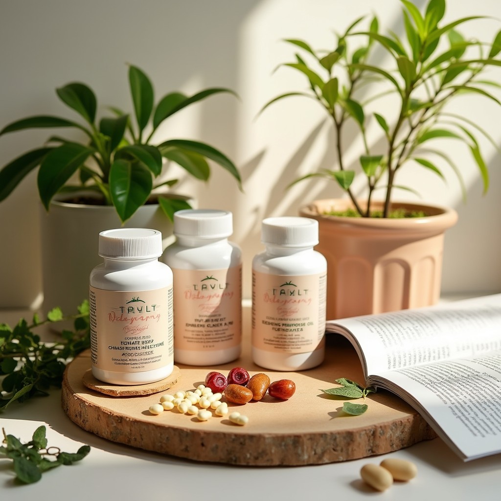 An aesthetically pleasing display of organ supplements tailored for women's hormonal health