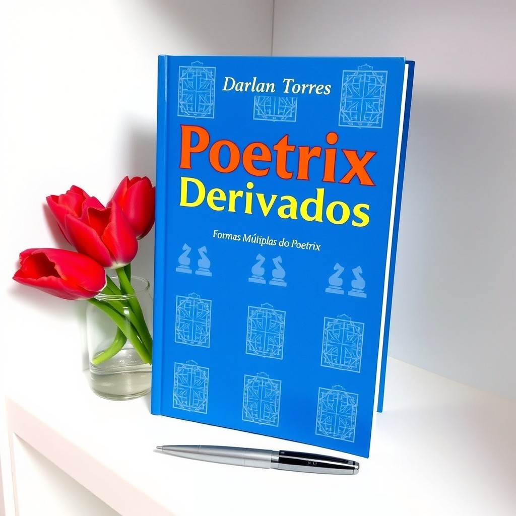 A standard-sized book with a blue cover featuring modern chess pattern designs