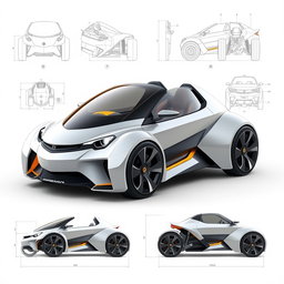 A futuristic and sporty mini car concept featuring a Yamaha R6 motorcycle engine