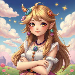 A captivating portrayal of Charlie Morningstar, an original character with a playful spirit and unique style