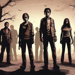 This is a high-quality digital art image inspired by AMC's The Walking Dead