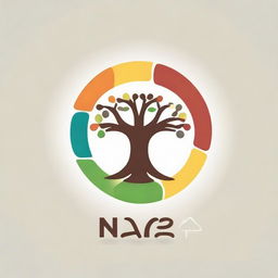 Revise the design for the 'Nara collectives' logo by creatively integrating the letter 'N' within the abstract tree and the interlocking circles or overlapping shapes.