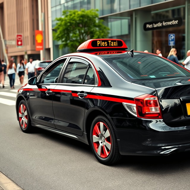 Striking Black and Red Taxi Cab
