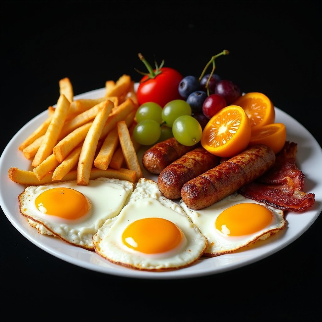 An appetizing breakfast plate featuring three hard-cooked eggs, each split in half, showcasing the perfectly cooked yolk and white
