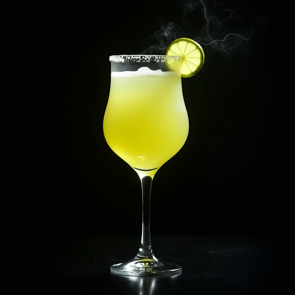A beautifully presented classic Daiquiri cocktail served in an elegant cocktail glass