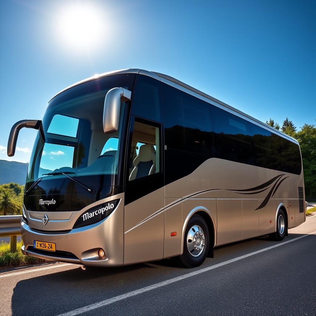 A stunning image of a Marcopolo Paradiso 6x2 Generation 9 coach, showcasing its sleek design and modern features