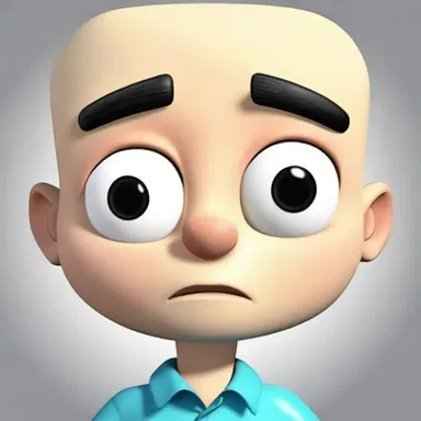 The cartoon character had a bilaterally symmetrical face with identical features on both sides.