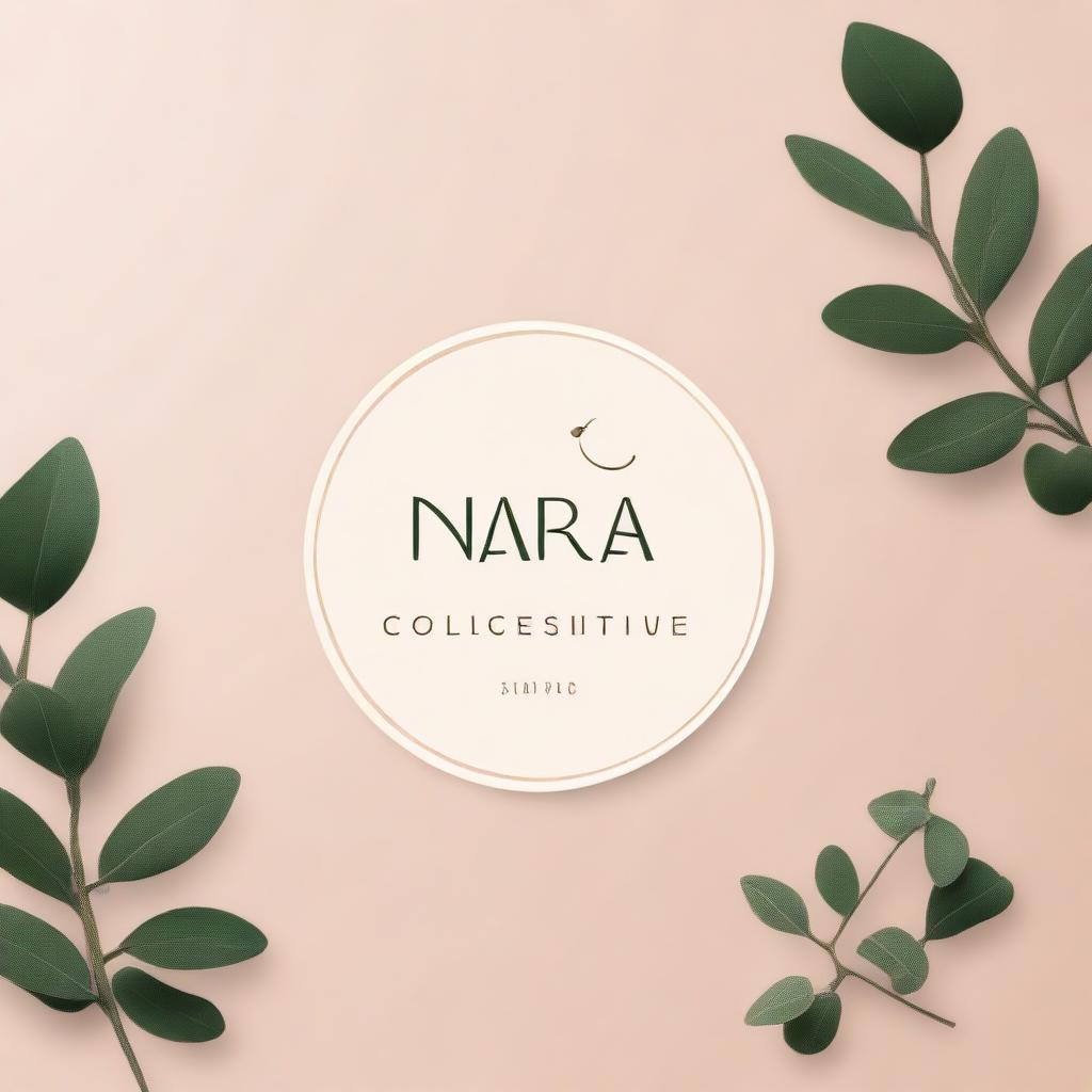 Create a simple, distinctive, and feminine logo for a visual and UX design studio called 'Nara collectives', symbolizing feelings of abundance.