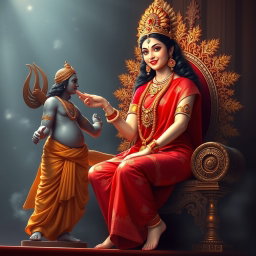 A stunning Hindu apsara with shining skin, radiating a beautiful divine glow