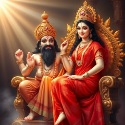 A radiant Hindu apsara with luminous, shining skin, exuding a beautiful divine glow
