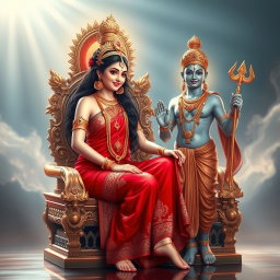 A radiant Hindu apsara with luminous, shining skin, exuding a beautiful divine glow