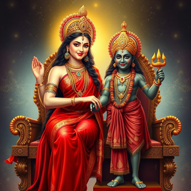 A radiant Hindu apsara with luminous, shining skin, exuding a beautiful divine glow