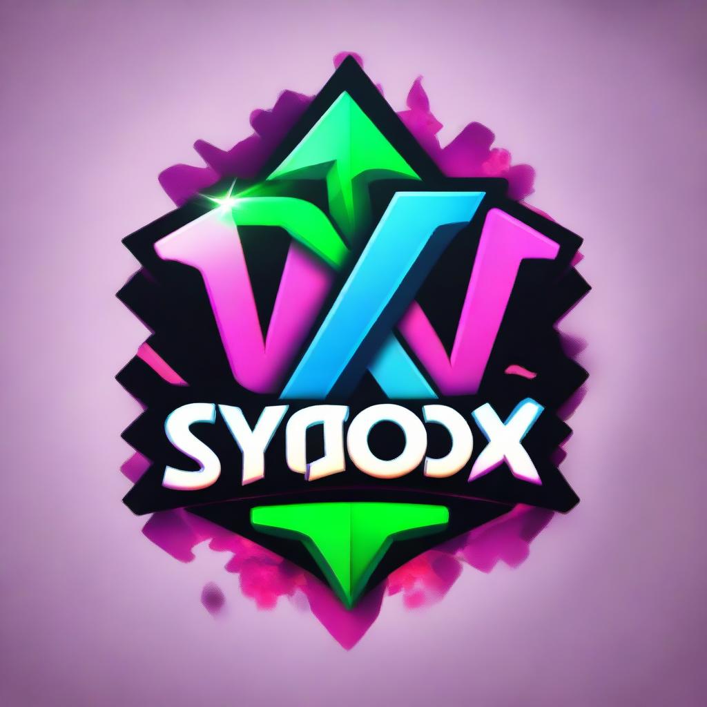 A gaming-oriented, electrifying logo for a YouTube gaming channel named Synox, incorporating elements of gaming and the channel's name in a distinctive, vibrant design.