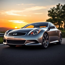 A realistic image of an Infiniti G37 Coupe, prominently displaying its sleek and sporty design