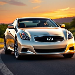 A realistic image of an Infiniti G37 Coupe, prominently displaying its sleek and sporty design