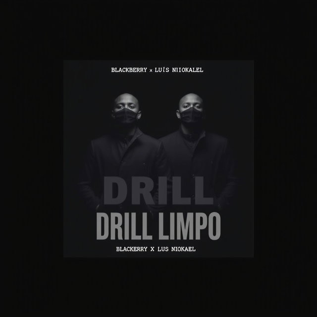 A professional album cover titled 'DRILL LIMPO', featuring the artist names 'BLACKBERRY X LUÍS NIOKAEL'