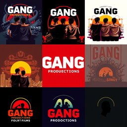 A series of 10 unique design concepts for the logo and poster of 'GANG PRODUCTIONS', a production house for short films