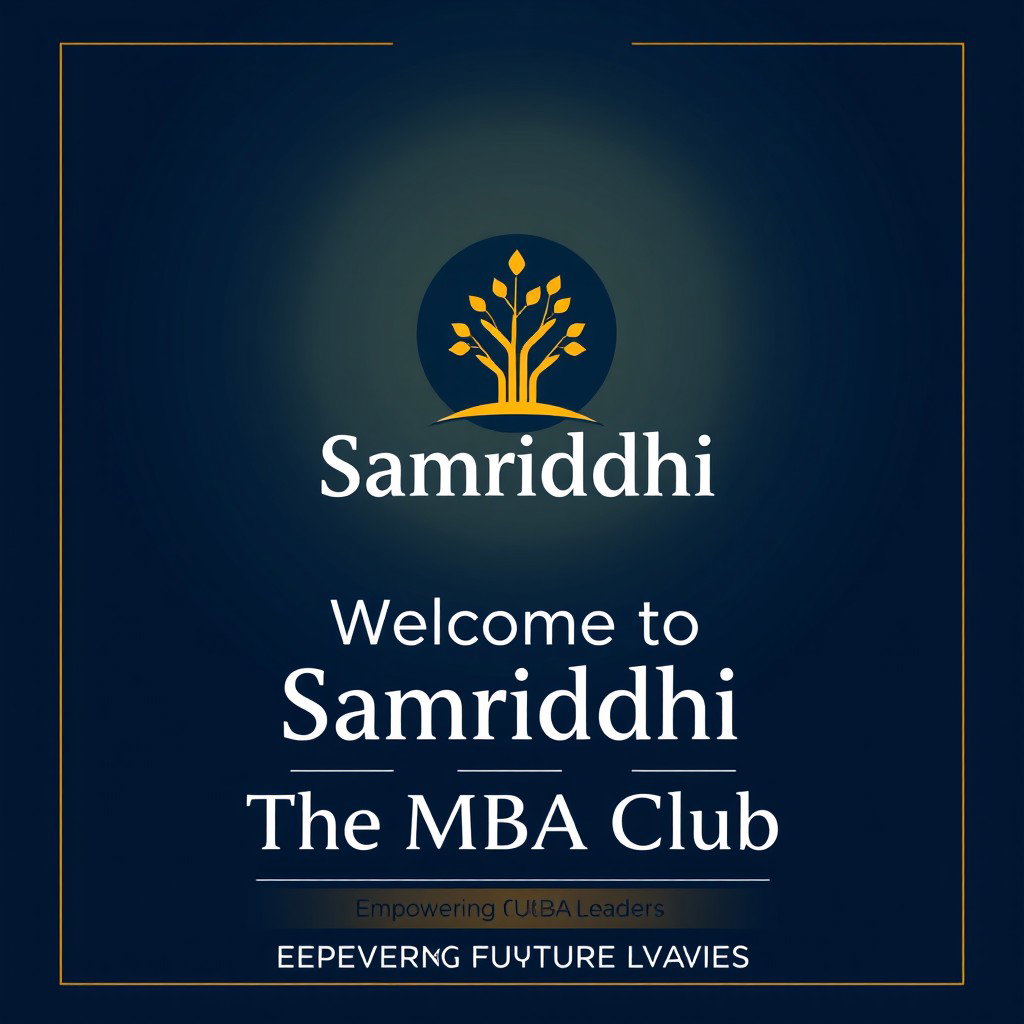 A square (1:1 ratio) design for the poster and logo of 'Samriddhi', the MBA club