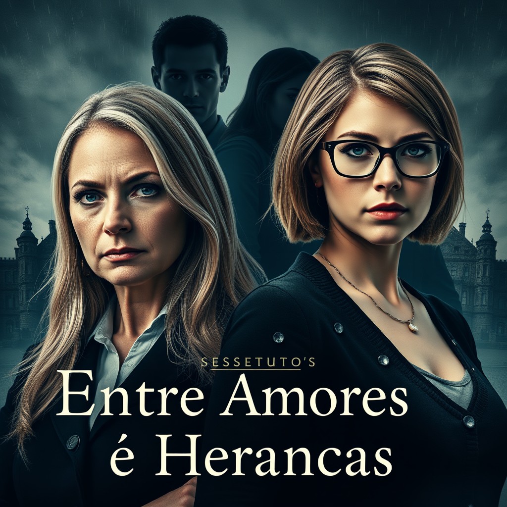 A captivating book cover featuring two young women in the foreground