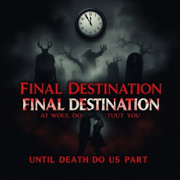 A chilling horror movie poster titled 'Final Destination Until Death Do Us Part'