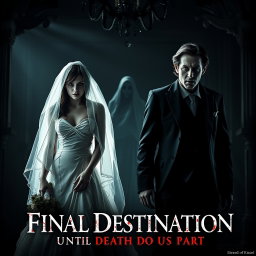A terrifying wedding movie poster titled 'Final Destination Until Death Do Us Part'