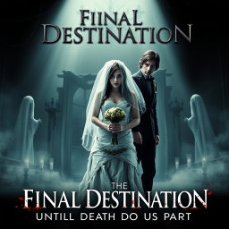 A terrifying wedding movie poster titled 'Final Destination Until Death Do Us Part'