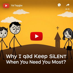 A YouTube thumbnail image showing a stick figure-style cartoon illustrating the biblical teaching 'Why Does God Keep Silent When You Need Him Most?'