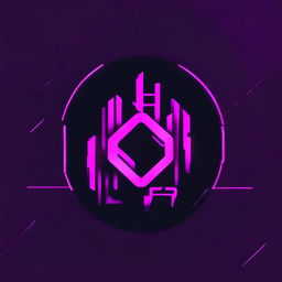 Adjust the cyberpunk logo to be more minimalist. Incorporate vibrant neon colors against a dark background.