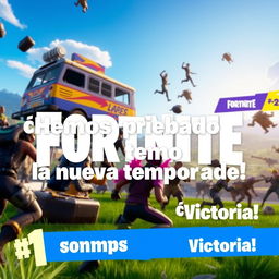 A vibrant and exciting YouTube thumbnail for a Fortnite video showcasing the new season, featuring a dynamic scene with characters in action, highlighting the game's energetic and chaotic atmosphere