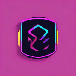 Adjust the cyberpunk logo to be more minimalist. Incorporate vibrant neon colors against a dark background.